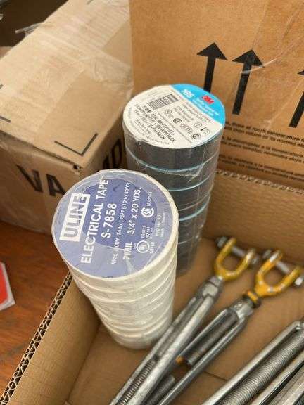 Electricians tape, hammers, turnbuckles & pry bars