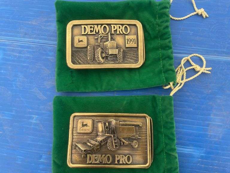 1991 John Deere DEMO PRO # 63 of 250 belt buckle, John Deere DEMO PRO # 141 of 250 belt buckle