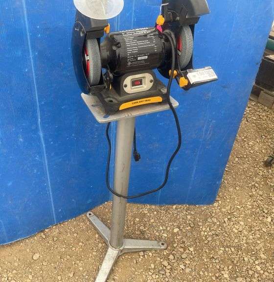 Ultra-Pro 6" bench grinder on stand - running condition