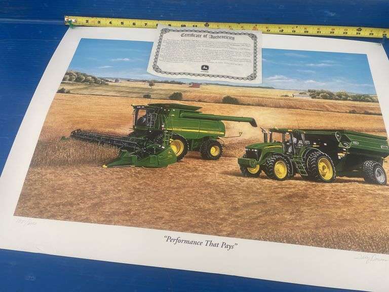 2 John Deere unframed print #2073/6500 and #1551/6000 both come with a Certificate of Authenticity