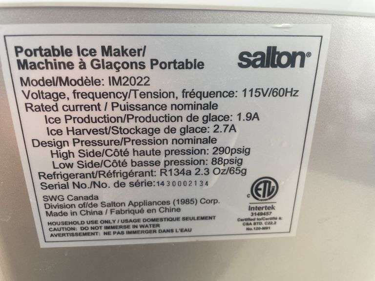 Ice maker-owner says in working condition