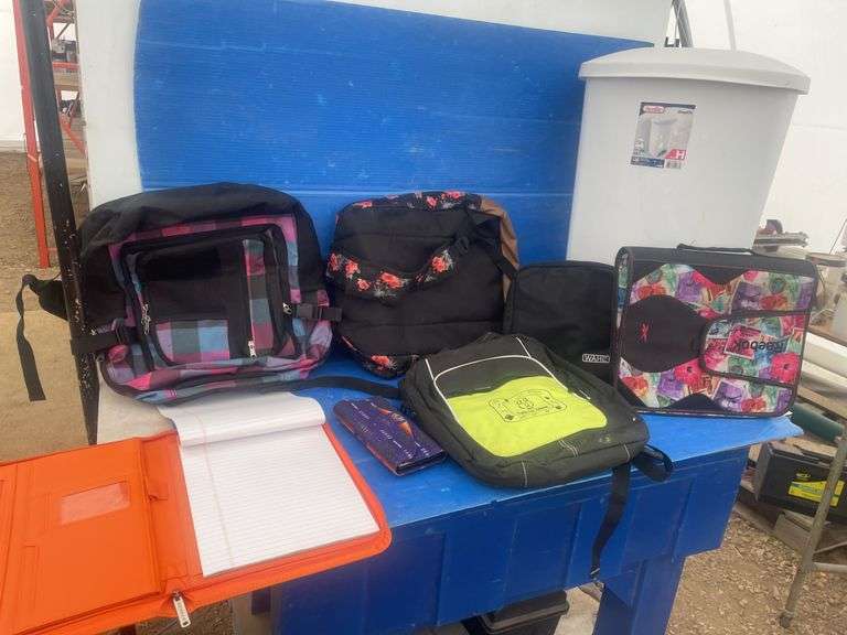 Quantity of hand bags comes with garbage can