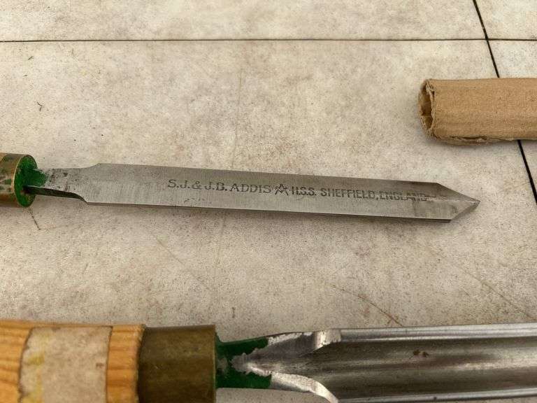 4 Large lathe chisels SJ & JB ADDIS SHEFFIELD England