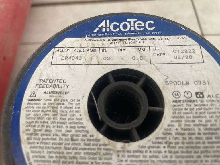 Tube of 7014 welding rods, 3 spools of ER 4043 Mig wire