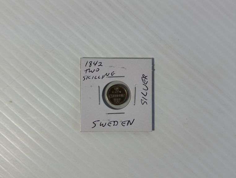 1842 - Two Shillings - Sweden (Silver Coin)