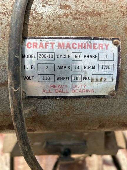 10” Craft bench grinder on stand - works