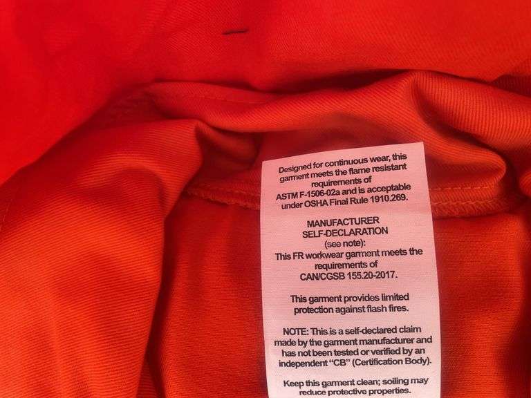 2 Orange 3M Flame resistant coveralls size 42T