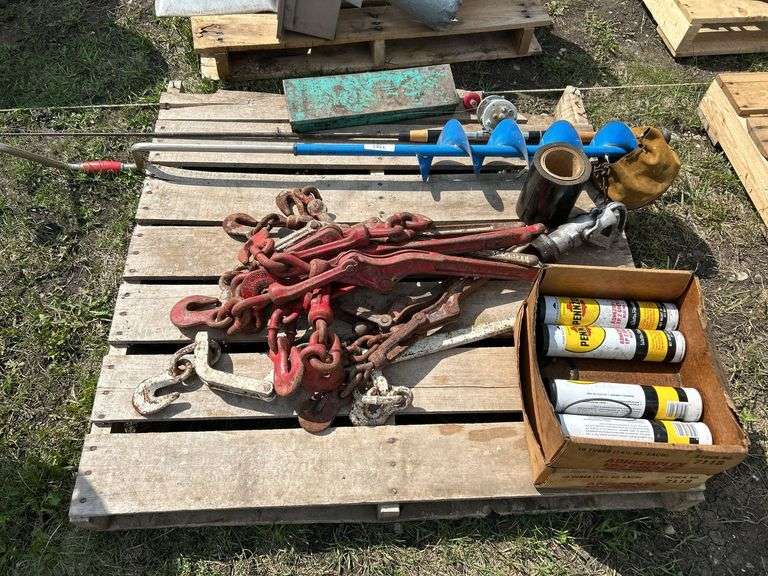 Qty of load binders, ice auger, qty of grease etc