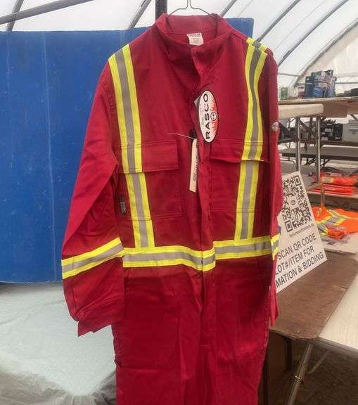 Red 3M Flame resistant coveralls size 42T