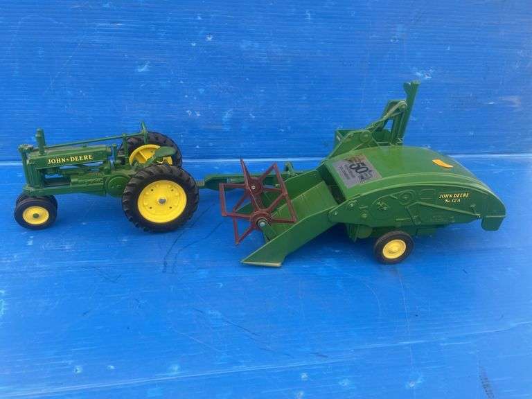 ERTL John Deere Model A Tractor and 50th Anniversary Model 12A John Deere Combine