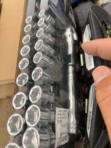 Chisels, hammers, socket sets, tape measures, locking pliers sets etc