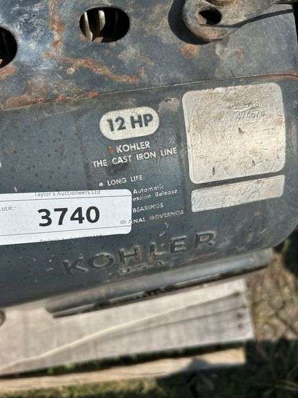 12hp KOHLER- owner says runs - stale gas in it
