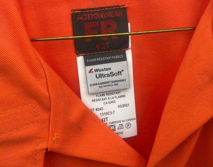 2 Orange 3M Flame resistant coveralls size 42T