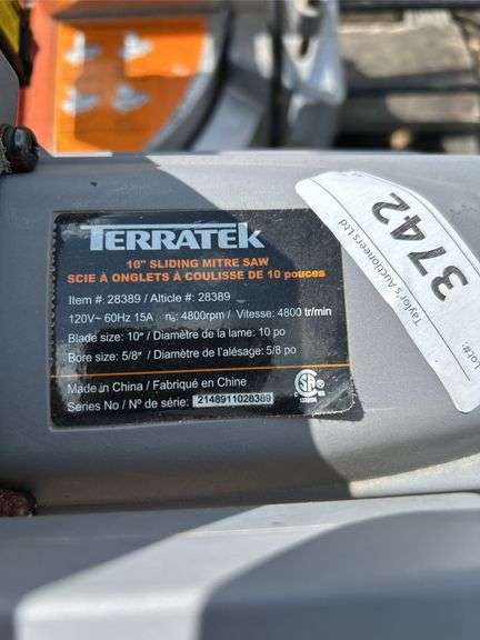 Terratek mitre saw - condition unknown, B&D compound mitre saw - condition unknown