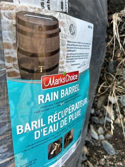 Pair of plastic decorative rain barrels