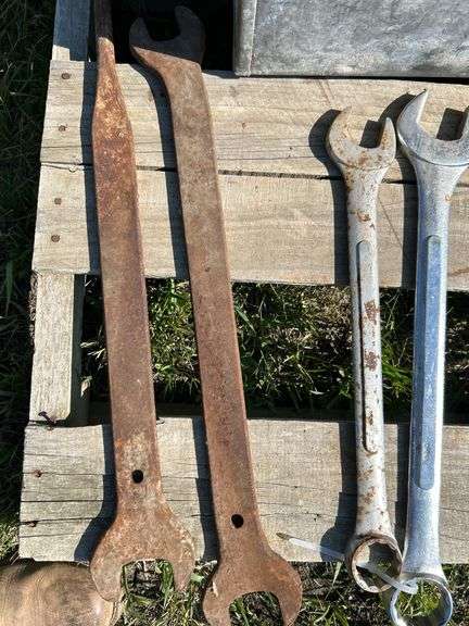 Toolboxes c/w vintage wrenches