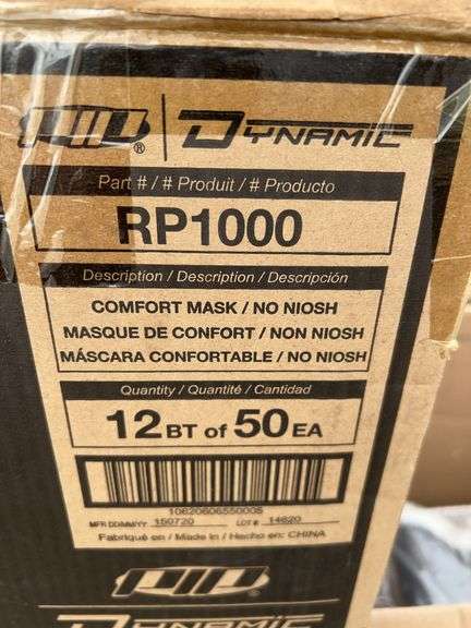 Case (12 boxes of 50) of DYNAMIC disposable dust masks