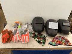 Welding helmets, welding beanies, gloves