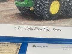 John Deere Four Wheel Drive Tractor - limited edition unframed print #1224/5500 -50 year