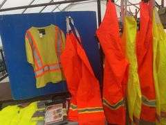 Quantity of XL hi-viz safety wear including light weight bib overalls, t-shirts etc