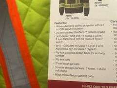 2 Hi-Viz quilted freezer jackets MEDIUMS and a pair of size 30 pants