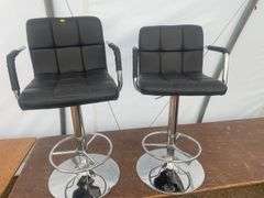 Pair of chrome based barstools