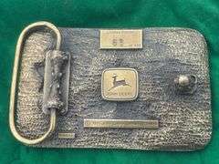1991 John Deere DEMO PRO # 63 of 250 belt buckle, John Deere DEMO PRO # 141 of 250 belt buckle