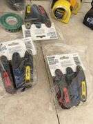 Locking plier sets, folding hex key sets, chisels, file set, tape measures etc