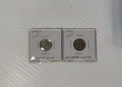 1957 - Dime & 1957 Quarter - Netherlands