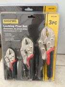 Locking plier sets, folding hex key sets, chisels, file set, tape measures etc