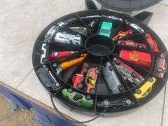 Quantity of 164 scale diecast toys various makes in case.
