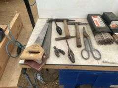 Welding rods - 7018 x 5/32", 6013 x 5/32" and 7014 x 3/32", 100M Westward tape, chipping hammers, pi