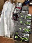400 of disposable aprons, 4 boxes XL silicone gloves, 4 boxes disposable masks