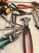 Qty of tape measures, pliers, side cutters, filter wrenches etc.