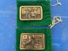 1991 John Deere DEMO PRO # 63 of 250 belt buckle, John Deere DEMO PRO # 141 of 250 belt buckle