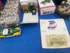 Misc 1:64 scale Johhn Deere toys, stainless steel thermos, and John Deere teddy bears etc