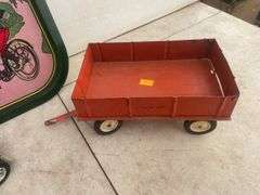 Ertl wagon, made in Hong Kong serving tray, #10 Dominion meat grinder, and a plastic truck