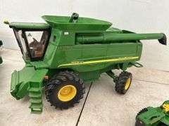John Deere related toys, Chev coin bank truck, John Deere combine (header needs some glue), semi etc