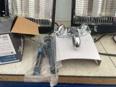 Used infrared heaters, a set of unused bathroom faucets