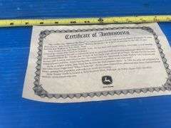 John Deere unframed print #2067/6500 comes with a Certificate of Authenticity