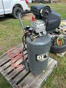 Upright air compressor- runs but leaks oil, air hose