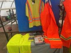 Quantity of XL hi-viz safety wear including light weight bib overalls, t-shirts etc