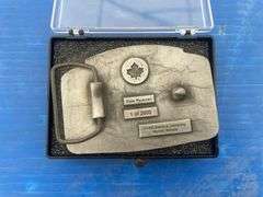 John Deere 70 series four-wheel-drive tractor " The Power To Lead " 1993 belt buckle
