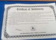 John Deere framed print #3930/7000 with Certificate of Authenticity