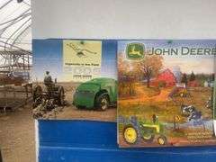 Quantity of John Deere and misc. calendars, misc journals and 1000 piece jigsaw puzzle