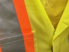 2 quilted freezer jackets - one is S and the other one is XS, 2 light weight coveralls - 1 S &1 M