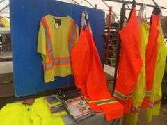 Quantity of XL hi-viz safety wear including light weight bib overalls, t-shirts etc