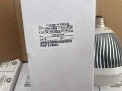 Working Black & Decker 14 V cordless drill, small butane heater, quantity of lightbulbs, etc.