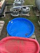 Campfire king portable campfire grill, sled, mini pool