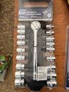 File set, chisels, electrical tape, tape measures, chalk lines, socket sets, folding hex keys etc